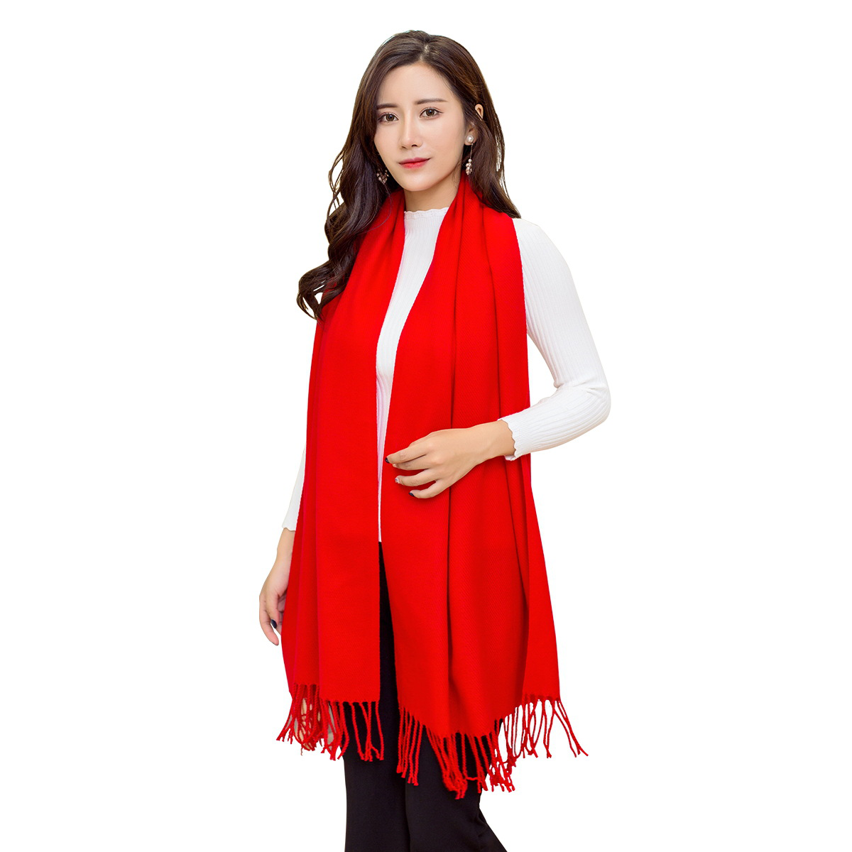 【客製團體服】寬幅仿羊絨紅圍巾 | 團體制服訂製