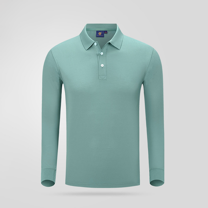 【客製化團體服】蠶絲棉純色長袖秋冬POLO衫 | 團體制服訂製